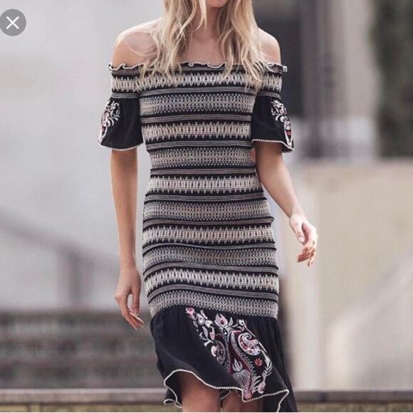 Rachel Zoe Dresses & Skirts - Rachel Zoe Nicolette Midi Dress Embroidered size Large